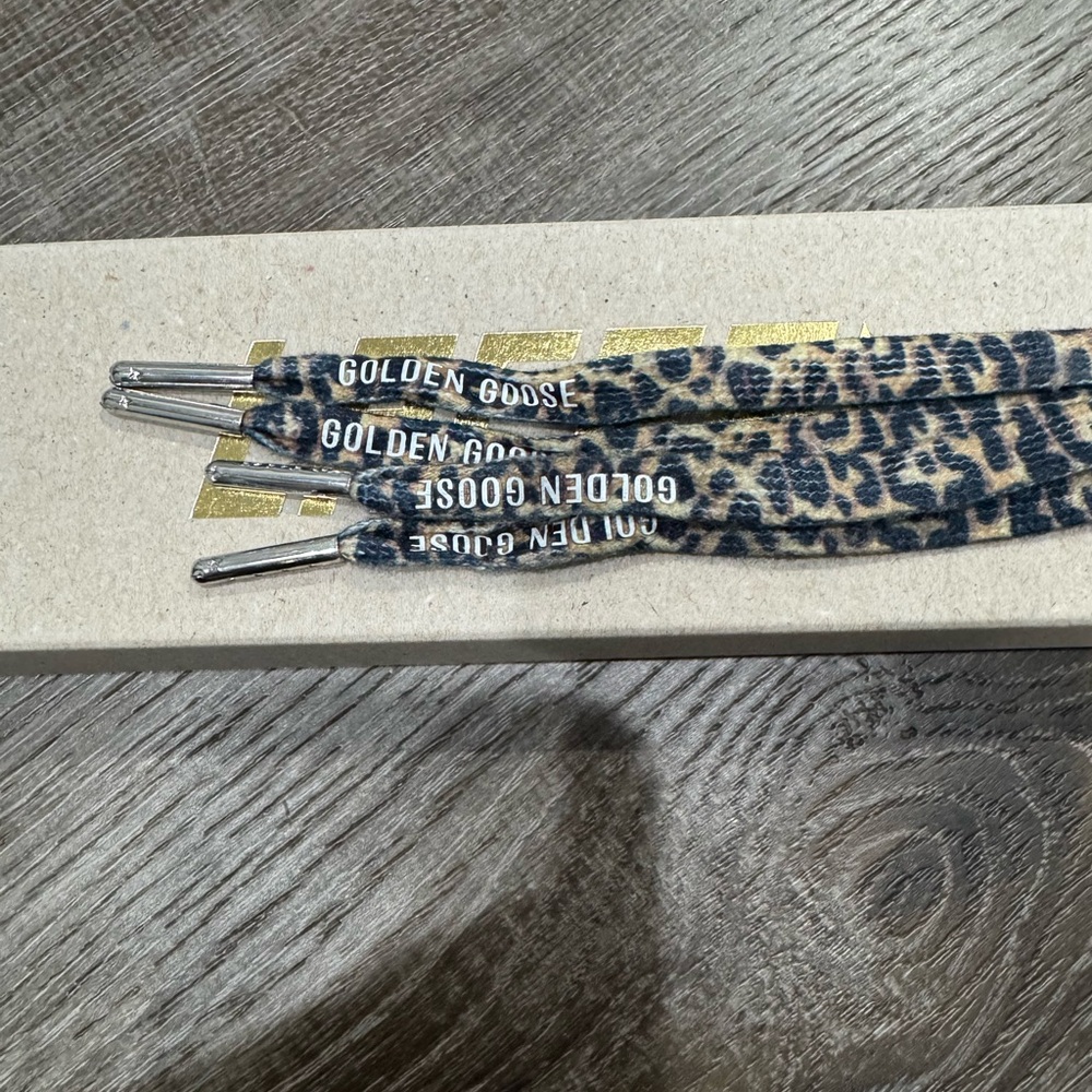 Golden Goose Beige and Brown Leopard laces